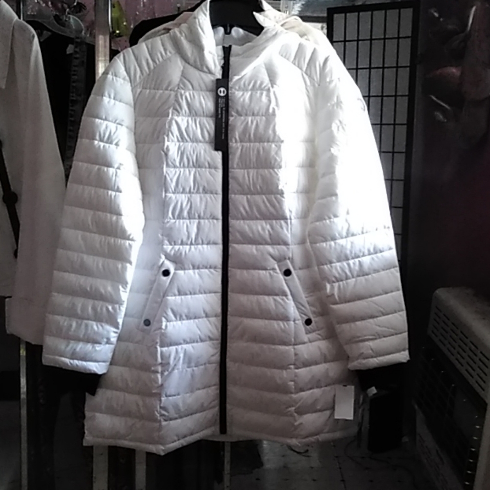 White hooded coat